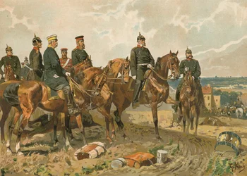 Kaiser Wilhelm I. von Deutschland und sein Stab